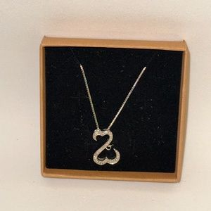 Kay Jewelers Open Heart 14k White Gold Diamond Pendant Necklace